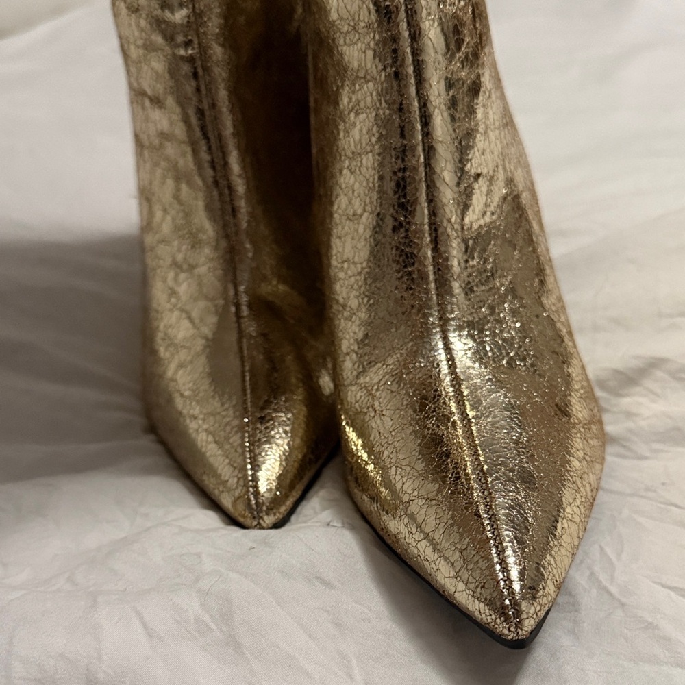 Worthington Metallic Gold Women's Knee-High 3” High-Heeled Boots - Picture 5 of 6